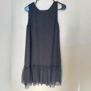 Tommy Hilfiger chiffon Black cocktail formal party Dress with Gold Dots size  4